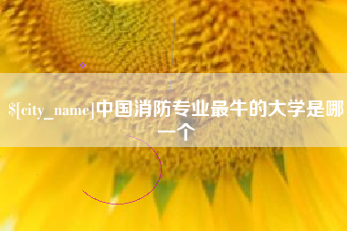 黔西中国消防专业最牛的大学是哪一个