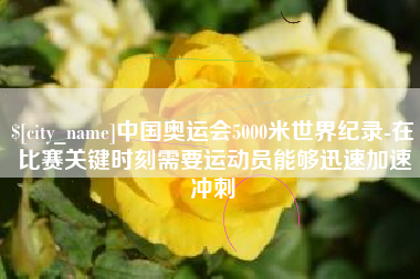 黔西中国奥运会5000米世界纪录-在比赛关键时刻需要运动员能够迅速加速冲刺