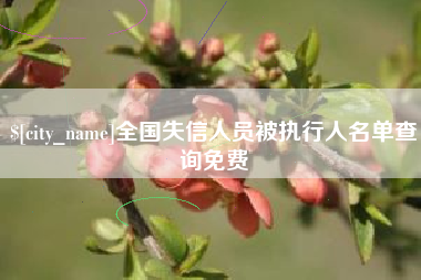 黔西全国失信人员被执行人名单查询免费