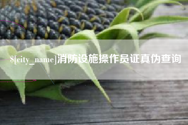 黔西消防设施操作员证真伪查询