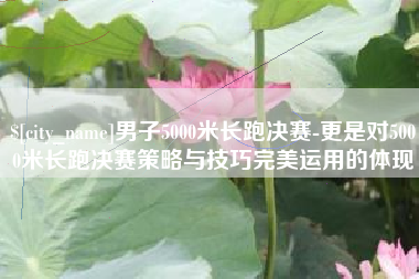 黔西男子5000米长跑决赛-更是对5000米长跑决赛策略与技巧完美运用的体现