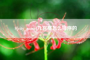 黔西九宫格怎么排序的