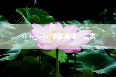 黔西中国金牌一览表