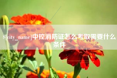 黔西中控消防证怎么考取需要什么条件